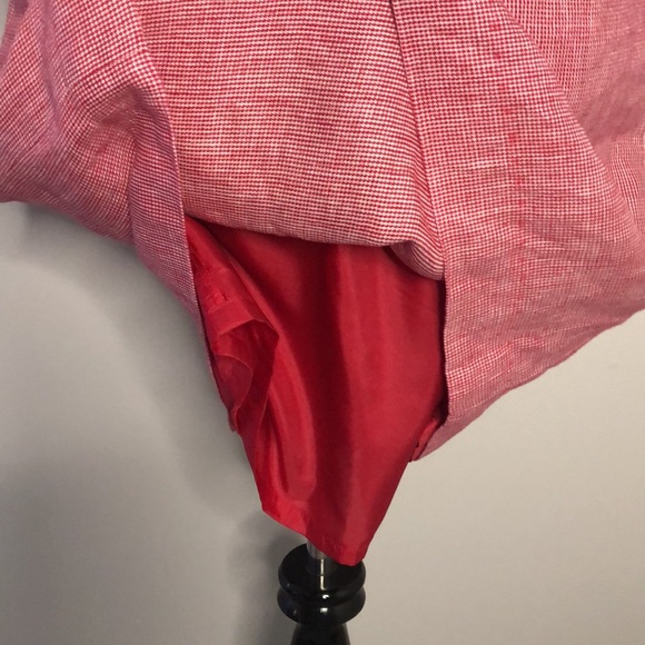 Talbots Irish Linen Red White Pencil Skirt size 4P - Picture 6 of 9